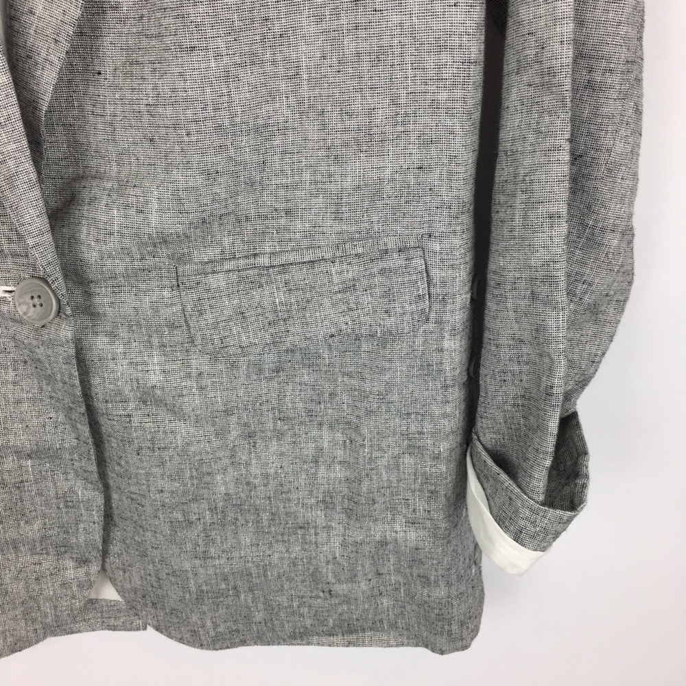 A New Day Metallic Linen Blazer with Side Button - Picture 4 of 8